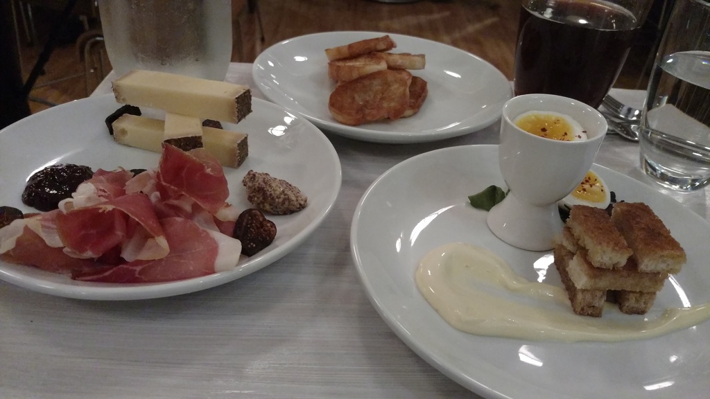 Two cheeses and one meat at Lait Cru Brasserie