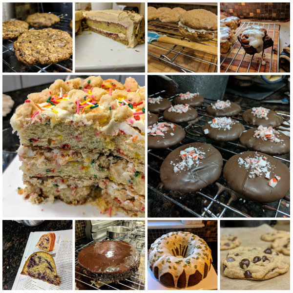 Collage of the most notable stuff I baked in 2018