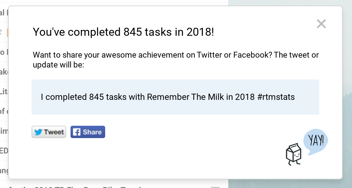I completed 845 tasks in 2018