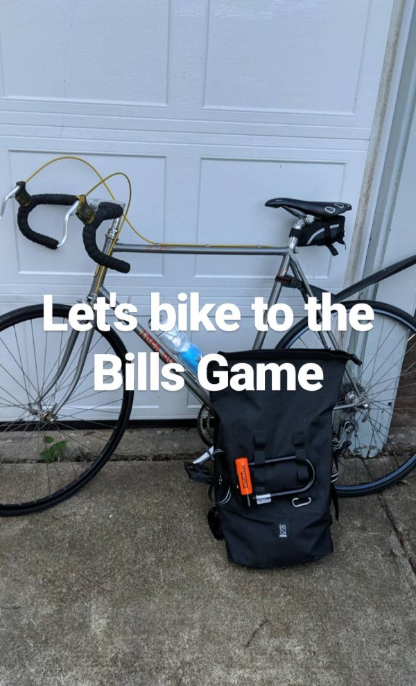 Instagram capture from bike ride to Bills stadium