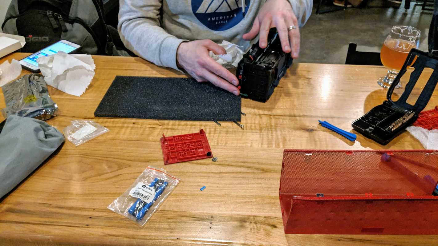 Replacing the battery on a Big Jambox at Community Beer Works brewery