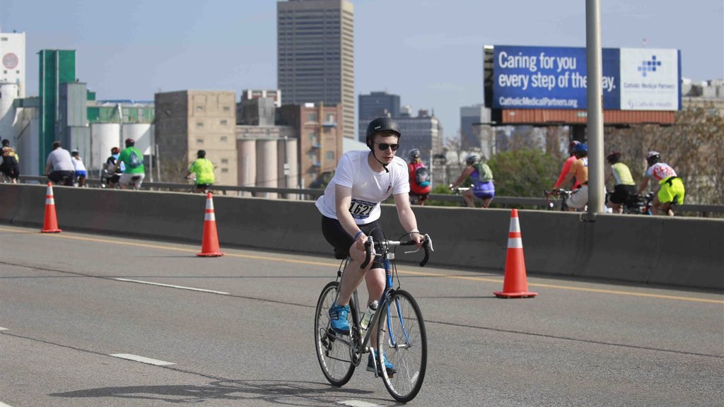 Author during the Skyride in Buffalo NY