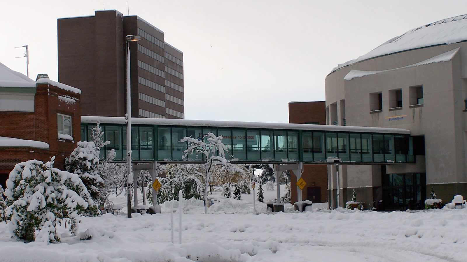 University at Buffalo, facing Clemens Hall, the Student Union, and Commons