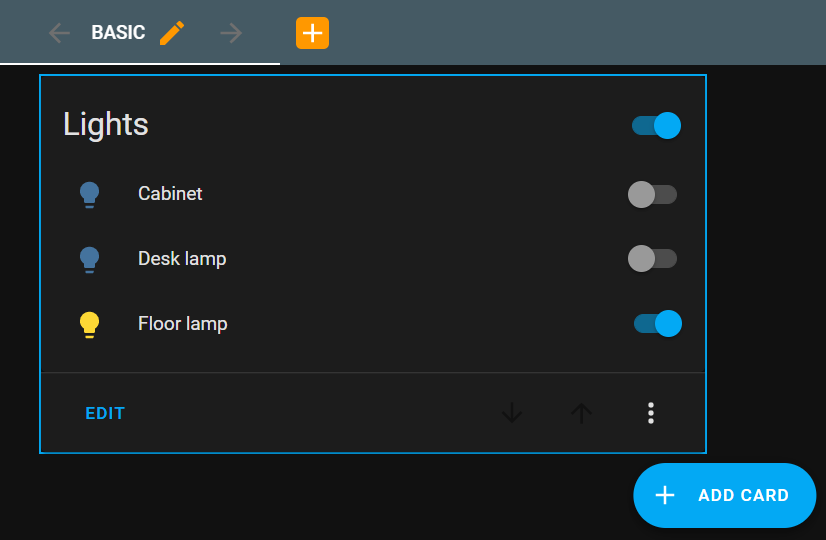 Multi-entity card in Home Assistant