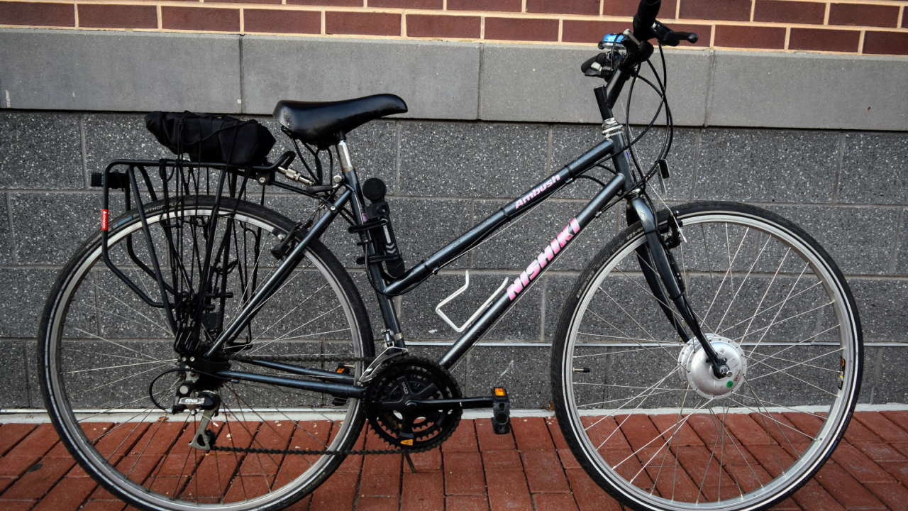 Nishiki hybrid bike after ebike conversion